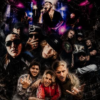 Ocean Grove headline Oddworld Underground Tour in August with Cane Hill's return to Australia - Band members posed dramatically under vibrant pink and blue stage lighting against a dark background.