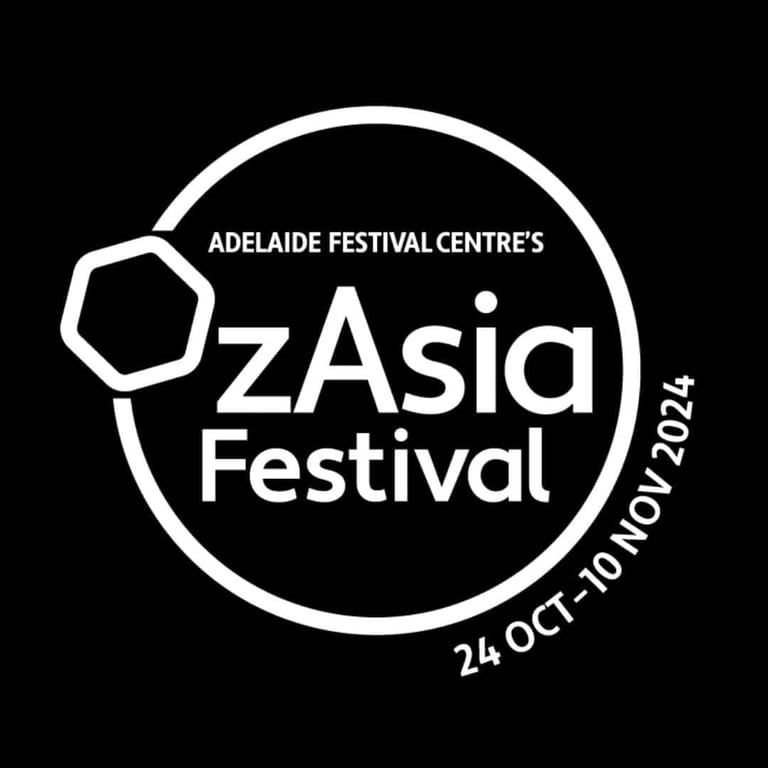 Adelaide Festival Centre's OzAsia Festival logo on black background, dated 24 October–10 November 2024.
