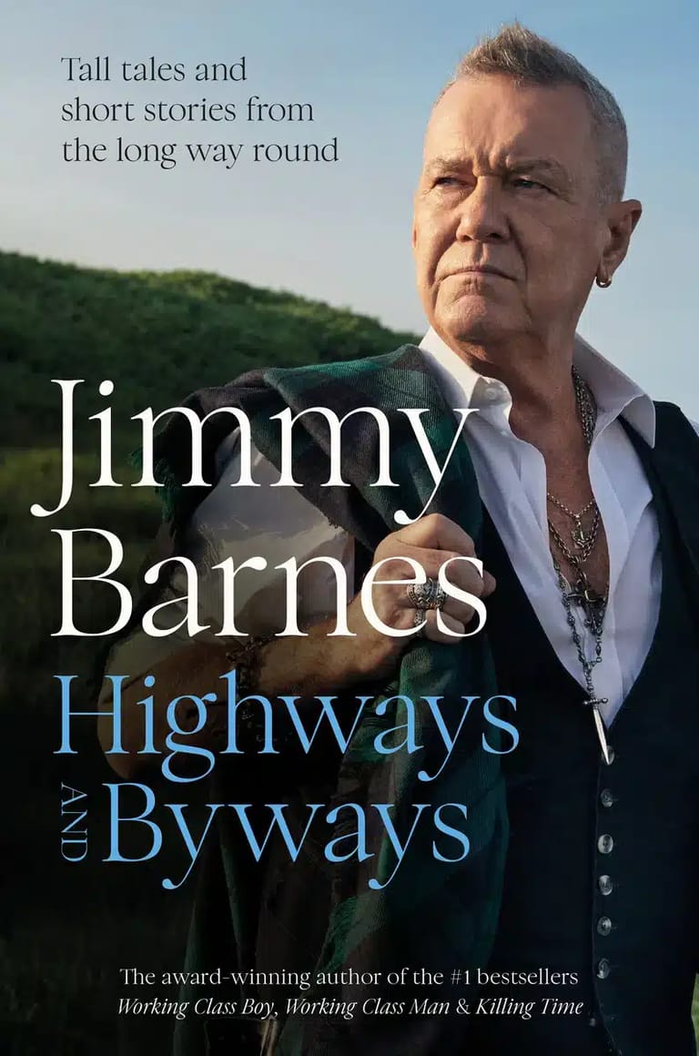 Man in dark jacket and white shirt standing outdoors against green hillside, book cover for "Highways and Byways".