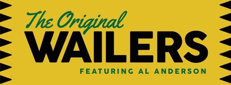 The Original Wailers featuring Al Anderson logo on bright yellow background with black lettering and zigzag borders.