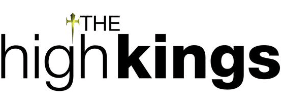 The High Kings logo featuring black and green text with a stylised Celtic cross symbol.