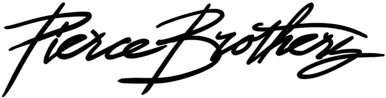 Fierce Brother logo in bold black script lettering.