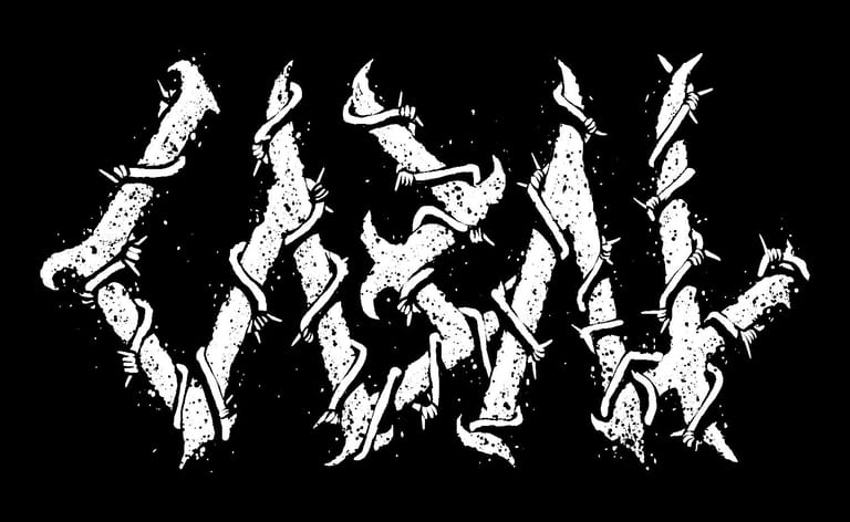 White silhouettes of contorted figures form the letters spelling "WOW" against a black background.