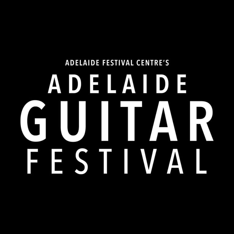 Adelaide Festival Centre's Adelaide Guitar Festival logo on black background.