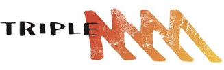 Triple M radio station logo with stylised red and orange striped lettering on white background.