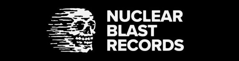 Nuclear Blast Records logo featuring a distorted skull with white text on black background.