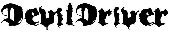 DevilDriver band logo in bold black gothic lettering.
